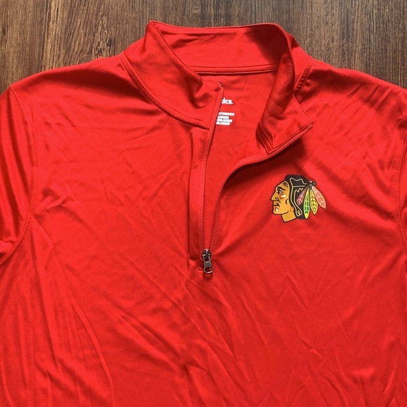 Chicago Blackhawks NHL Quarter-Zip Jacket Red Size Large NWT - Picture 4 of 12